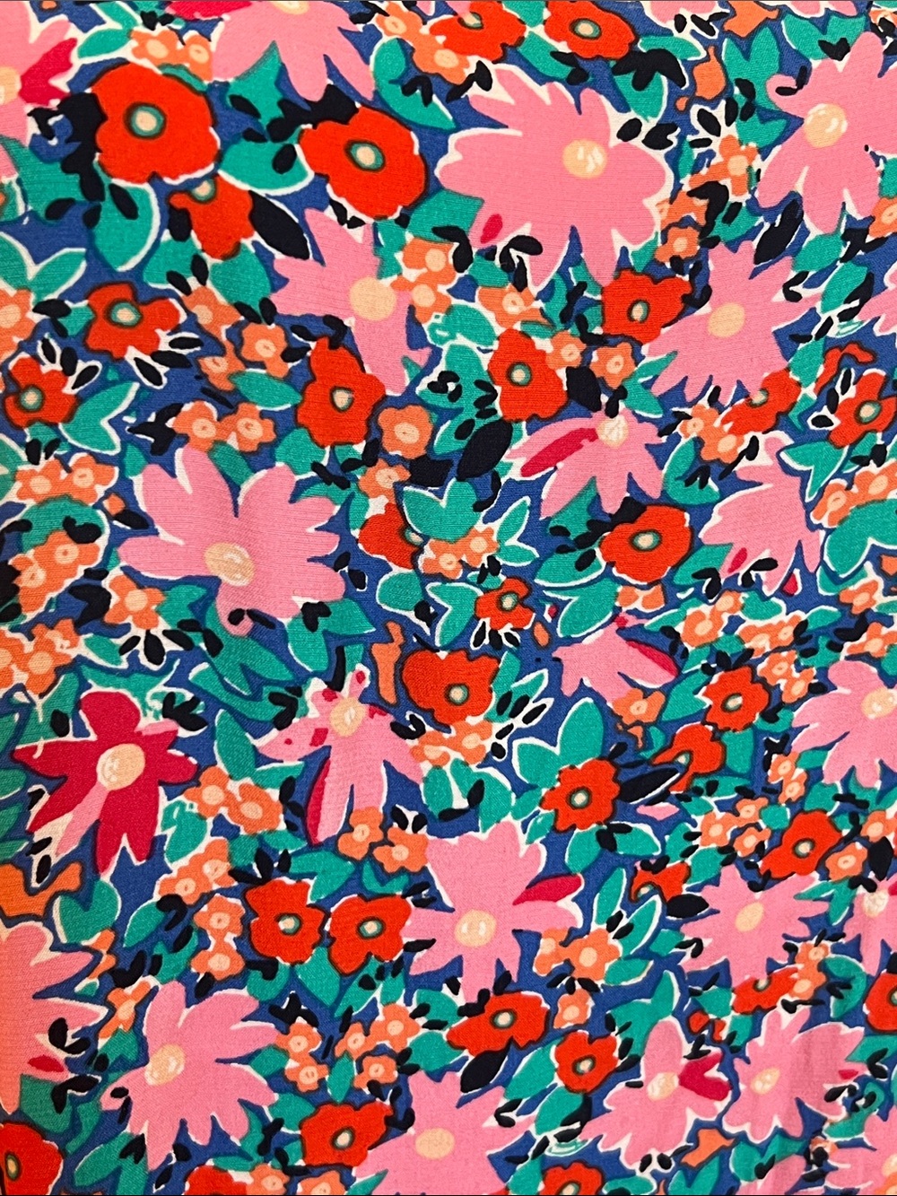 🌸 LOFT Petite Floral Tie Back Dress Pink Blue Sleeveless‎ Drop Waist Size LP - Picture 8 of 16
